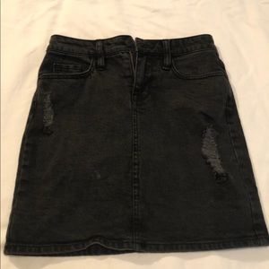 Black denim skirt